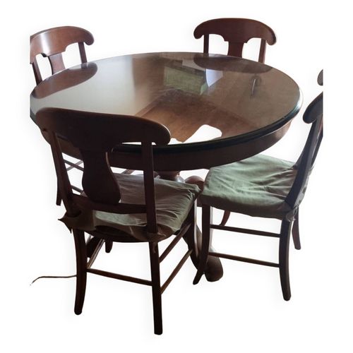 Table Louis Philippe Et Ses 4 Chaises Bois