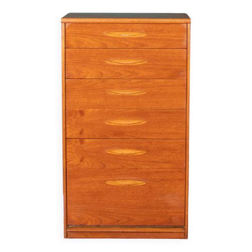 Teck Restaur Rtro Annes 1960 Austinsuite Commode  Tiroirs Du Milieu Du Sicle Bois