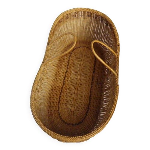 Couffin Osier Ancien Nourrisson Marron