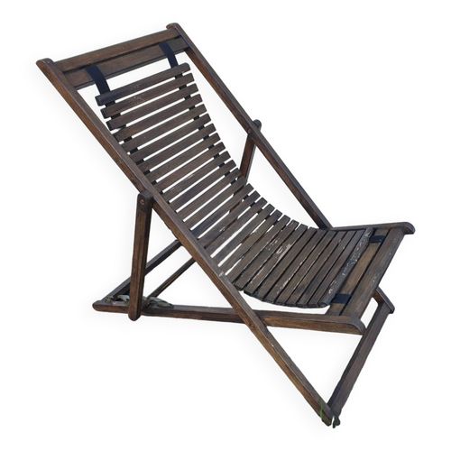 Transat Vintage En Teck Massif Marron