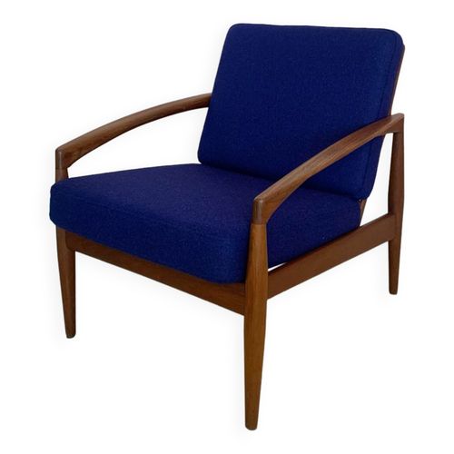 Fauteuil Par Kai Kristiansen En Teck Bleu
