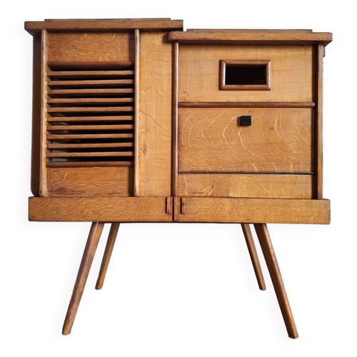 Meuble Hifi Vintage Bar Console Ancienne Bois