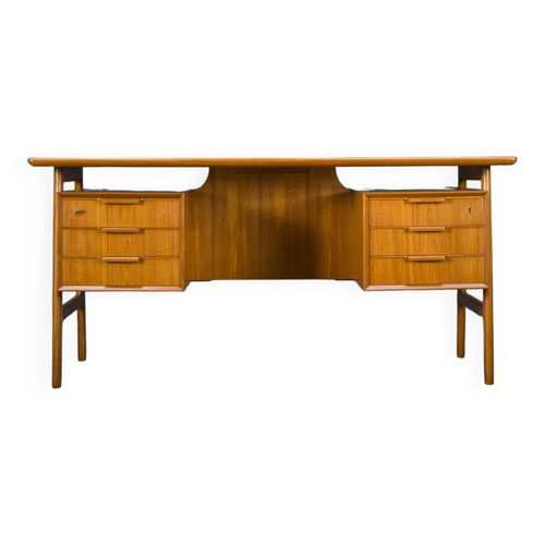 Bureau Modle 75 En Teck Par Gunni Omann Pour Omann Jun Furniture Factory 1960s Bois