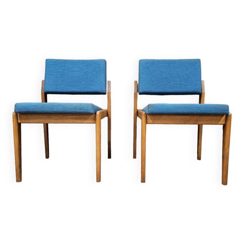 Paire De Chaises Fauteuils Scandinave Vintage 1970 Bois
