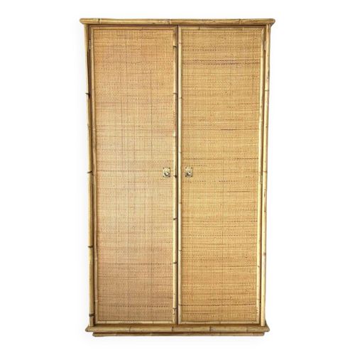 Armoire En Rotin De Dal Vera 1970 Beige