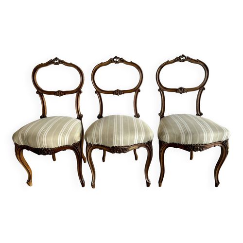 Lot De 3 Chaises Pelote Marron