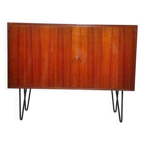 Buffet Daposerich Stratmann Teck Pieds En Pingle  Cheveux Armoire Annes 1960 Bois