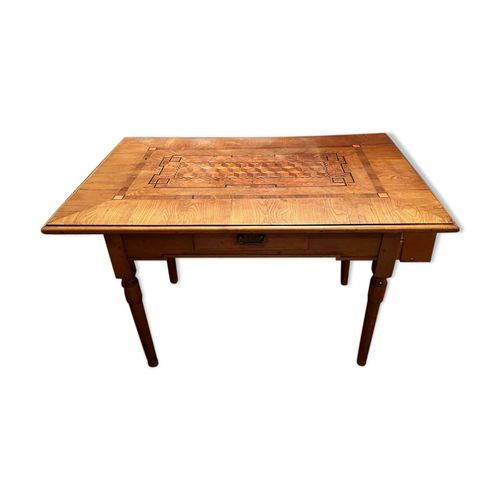 Table De Jeux Marqueterie Bois