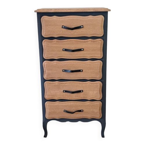 Chiffonnier Vintage En Chne Noir