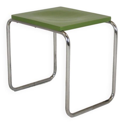 Tabouret Bauhaus Restaur En Acier Tubulaire Chrom De Slezak 1930s Vert
