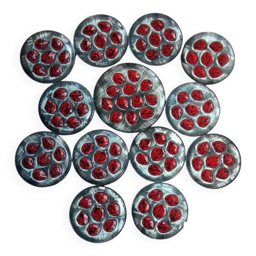 Service Vaisselle  Hutres Vintagepornic12 Assiettes  1 Plat Multicolore