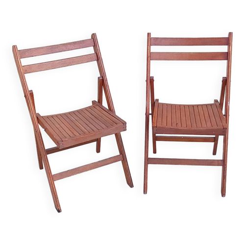 2 Chaises Pliantes Vintage Anne 50 Bois