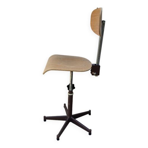 Chaise C Haute Architecte Industrielle Pivotante Hauteur De Lassise Et Dossier Rglables Industriel Bois
