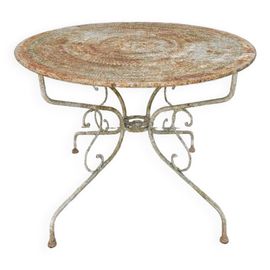Table De Jardin Ronde En Fer Forg 1900s Bois