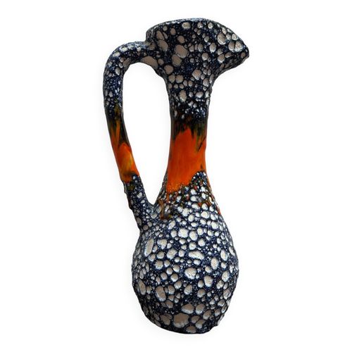 Vase carafe en fat lava bleu