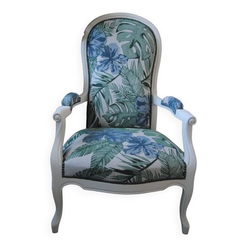 Fauteuil Voltaire Refait  Neuf Blanc