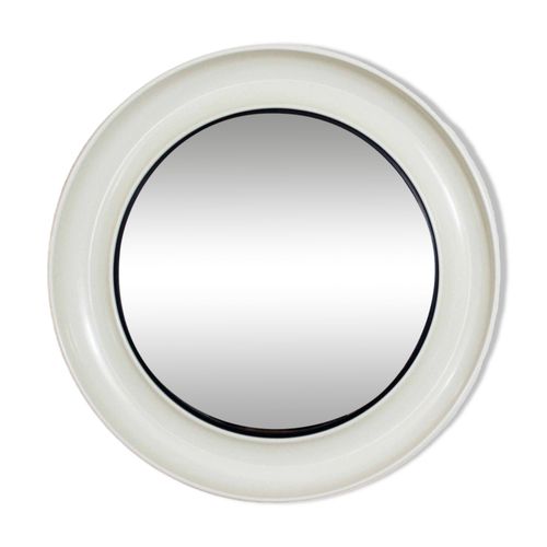 Miroir scandinave vintage Denmark 1970 blanc