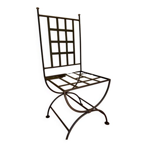 Chaise Vintage Fer Forg Noir