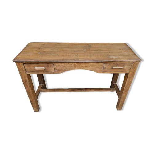 Ancien Bureau  Console En Teck Birman Bois