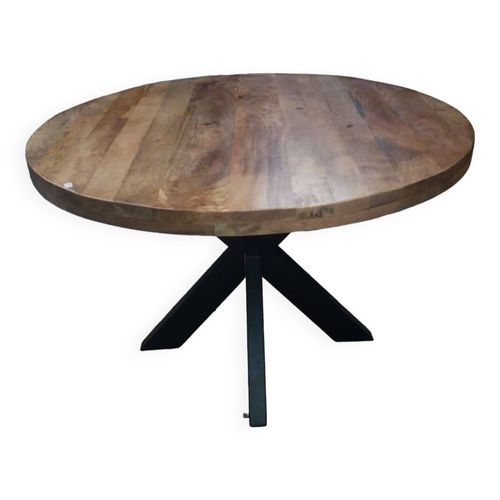 Table Ronde Industrielle Bois