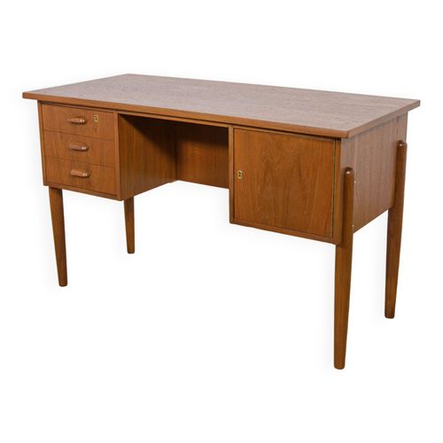 Bureau En Teck Autoportant Danois Du Milieu Du Sicle Annes 1960 Marron