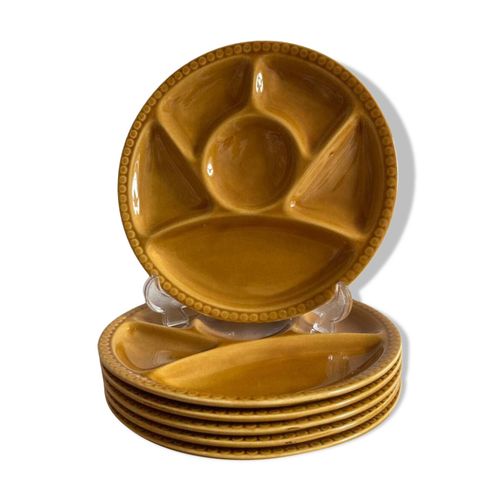 Assiettes Gien Vintage 70s Orange