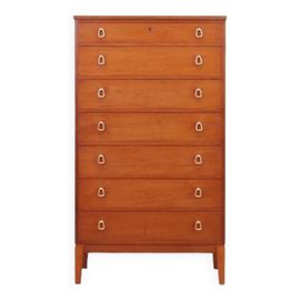 Commode En Acajou Design Danois Annes 1970 Production  Danemark Orange