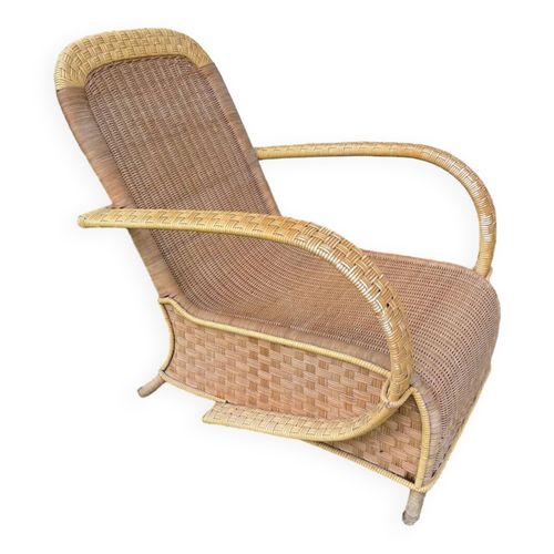 Fauteuil Rotin Vintage Style Art Deco Ep 3040 Beige