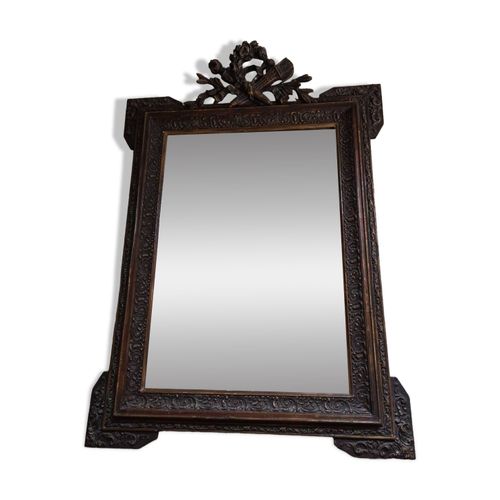 Miroir trumeau ancien marron