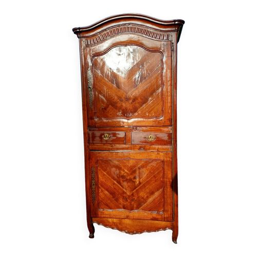 Armoire 19 Me En Noyer 2 Portes 2 Tiroirs Bois