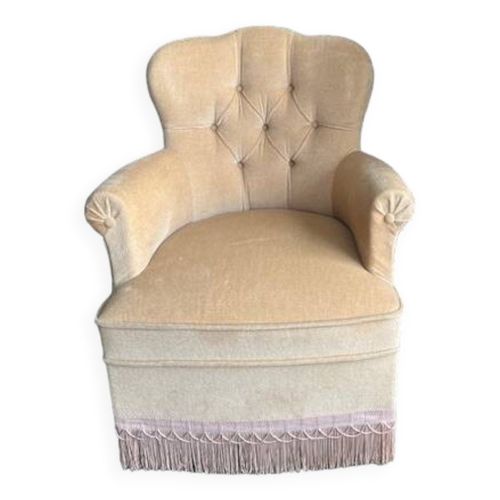 Fauteuil Crapaud Beige