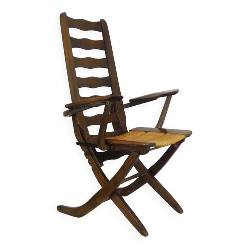Fauteuil Transat En Htre Par Triconfort France 1960 Bois