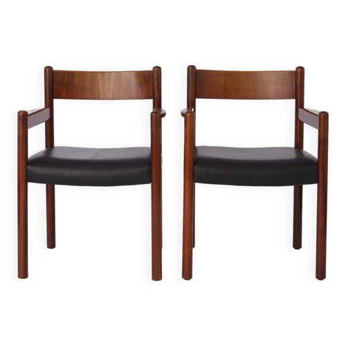 2 Sur 12 Fauteuils Vintage Annes 1960 Teck Danois Marron