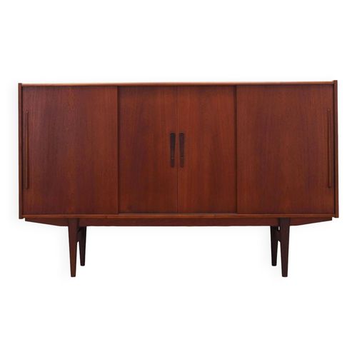 Buffet Haut En Teck Design Danois Annes 1960 Production  Danemark Orange