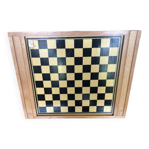 Ancien Plateau Double Jeu De Dames Amp Petits Chevaux En Bois Vintage A782 Bois