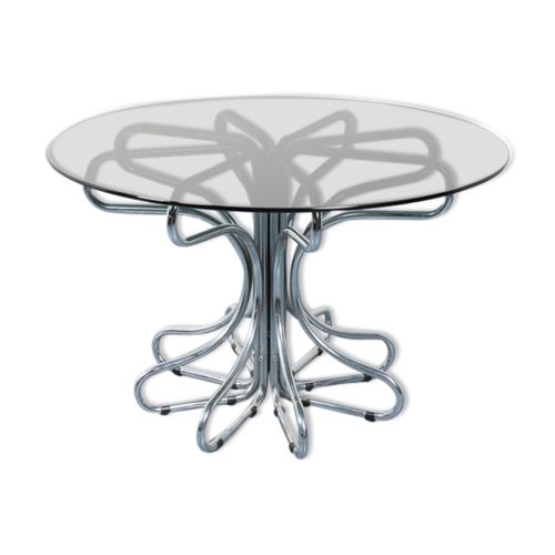 Table Design Italienne Sculpturale Des Annes 1970 Argent