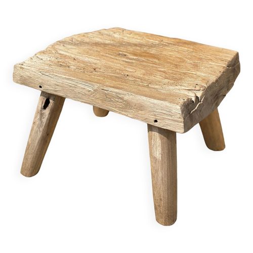 Petite Table Daposappoint Ou Tabouret En Teck Blond Quadripode H30 L43 L30 Bois