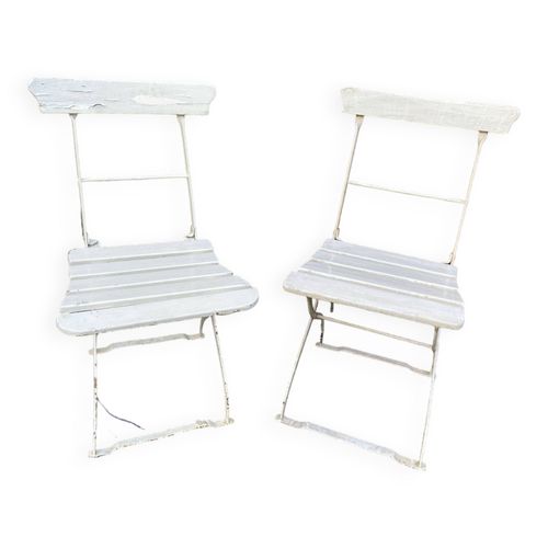 2 Chaises Troquet Pliantes Blanc