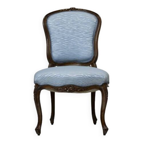 Chaise Chauffeuse Louis Xv Garniture Traditionnelle Bleu