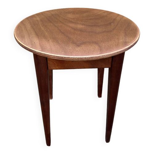 Table Ronde Guridon Bois Vintage Annes 50 Bois