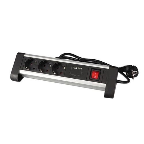 Multiprise De Table - 3 Prises - 2 Ports Usb - 2.4 A - Terre Allemande