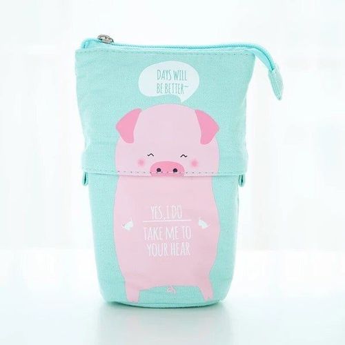 Boîte À Crayons Chat Mignon À Fermeture Éclair, Étui À Crayons Extensible Debout, Papeterie Scolaire Pour Étudiants