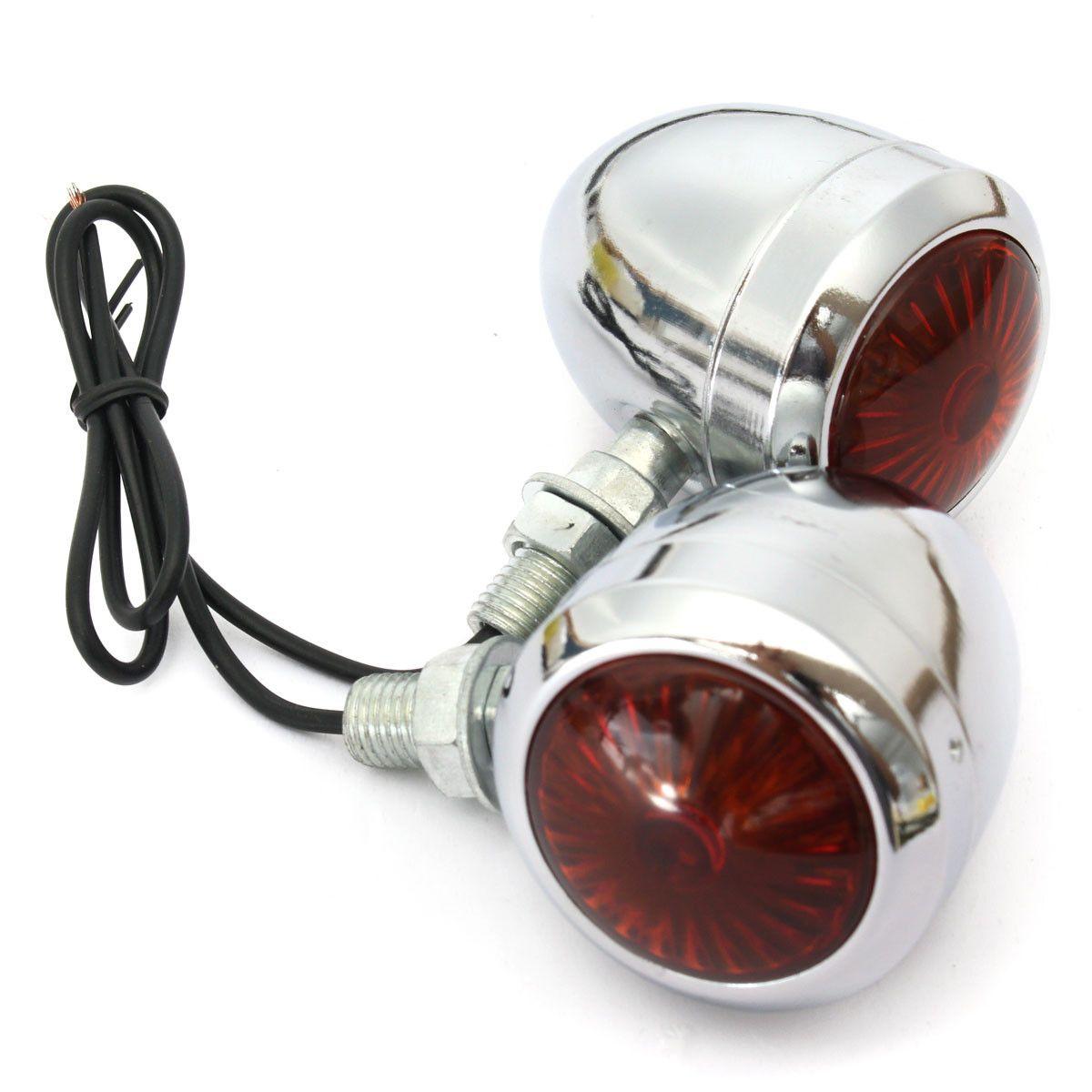 Dioche indicateur de clignotant 2pcs Moto LED Clignotant Lampe 12V Vintage  Jaune Lumière Noir Shell Modification Universel - Cdiscount Auto