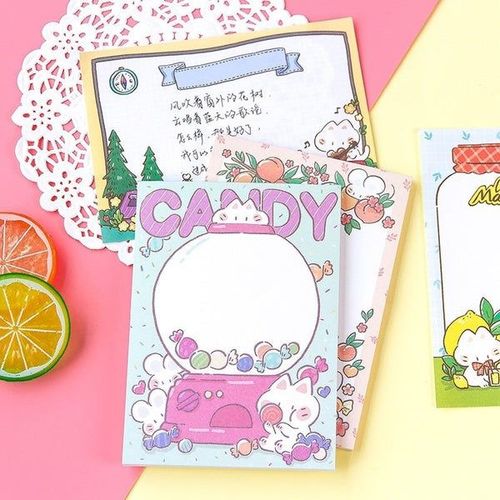 Bloc-Notes Chat Mignon, 5 Paquets, Papier De Décoration Pour Journal, Non Collant