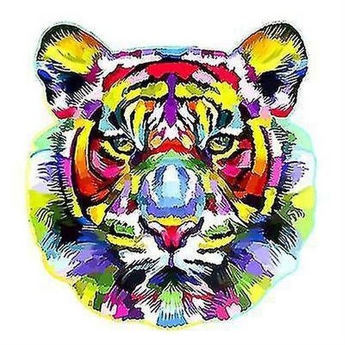 Jeu De Pièces De Puzzle En Bois Tête De Tigre Pour Enfants Et Adultes A4