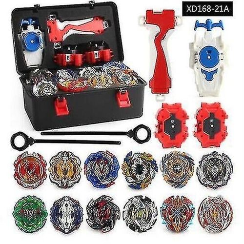 12x Ensemble De Toupies Beyblade Burst Avec Lanceur À Poignée + Rangement En Mousse