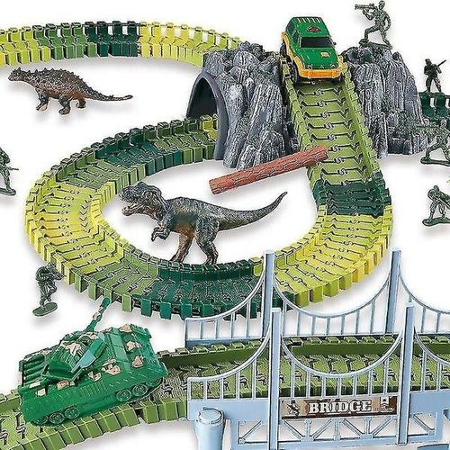 Jeu De Piste De Voiture De Course Mondiale De Dinosaures, 144 Pièces, Jouet