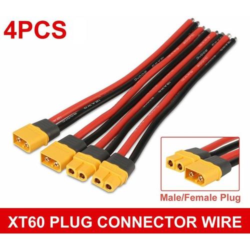 Connecteur Xt60 Mâle Vers Xt60 Femelle, Fil 12awg Pour Batterie Rc Lipo Drone Fpv-Générique