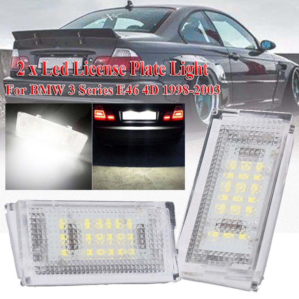 ANG RONG Eclairage Plaque d'immatriculation LED CANBUS Blanc Pour BMW Série 3 E46 1998-05 