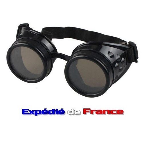 yarui-world® Vintage Style Rétro Noir Lunettes Steampunk Goggles